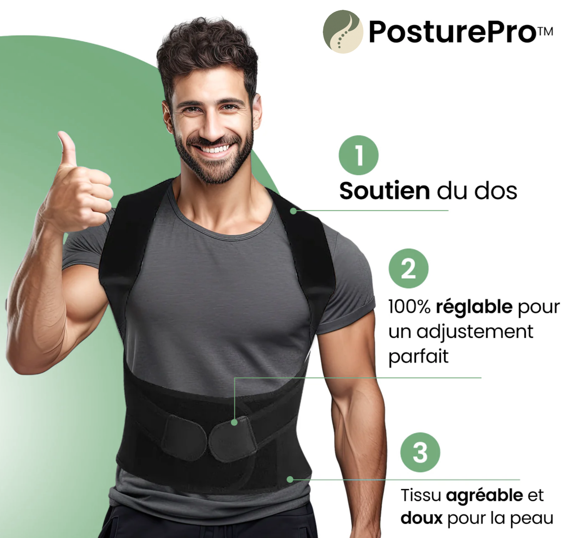 Posture Pro – Correcteur unisexe pour dos et épaules